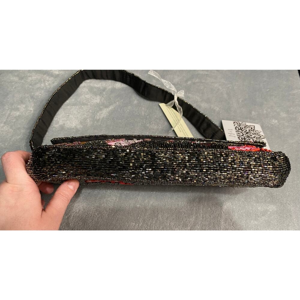 Unbranded Shoulder Bag Black Multicolor Beaded Small Cowboy Boots Novelty NWT - Picture 6 of 9
